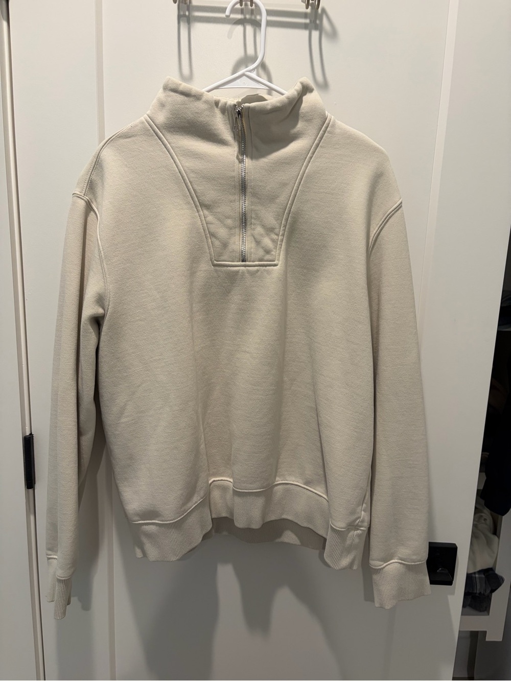 H&M Men's Cream Half-Zip Sweater
